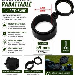 Cache objectif rabattable anti-pluie - 59 mm