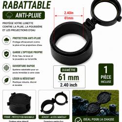 Cache objectif rabattable anti-pluie - 61 mm