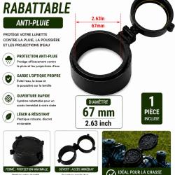 Cache objectif rabattable anti-pluie - 67 mm