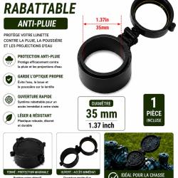 Cache objectif rabattable anti-pluie - 35 mm