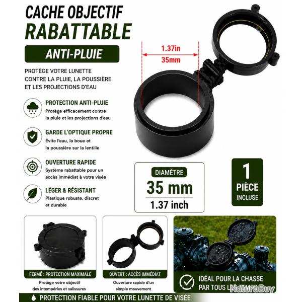 Cache objectif rabattable anti-pluie - 35 mm