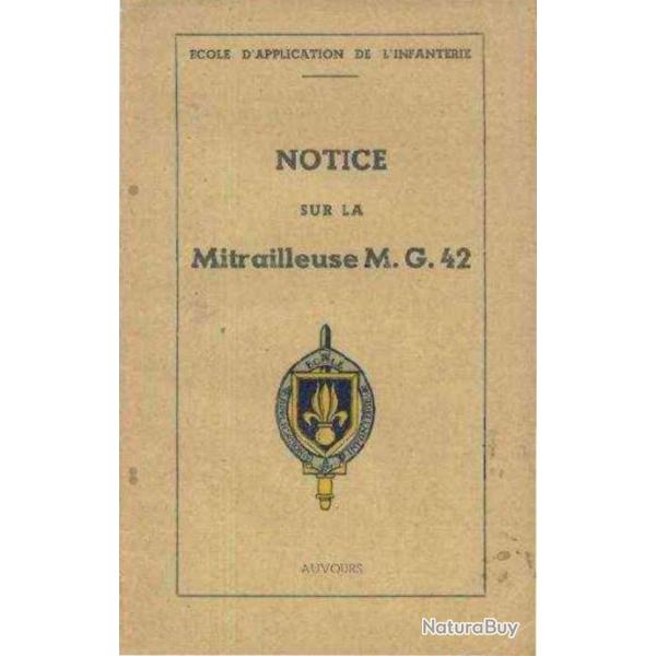 notice mitrailleuse MG42 en FRANCAIS MG 42 (envoi par mail) - VENDU PAR JEPERCUTE (m2839)
