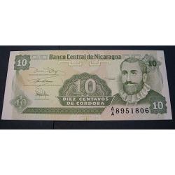 Nicaragua, billet de 10 centavos sup (francisco de cordoba)