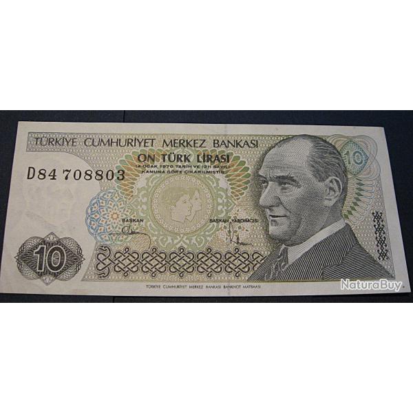 turquie, billet de 10 lirasi  superbe