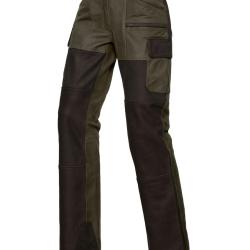 Pantalon Femme cuir de buffle (Couleur: Oliv/brun, Taille: 40)