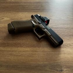 Glock 19x custom &laquo;&nbsp;French Army&nbsp;&raquo; culasse usin&eacute;e  + holosun 407C X3 GR - 9x19mm para