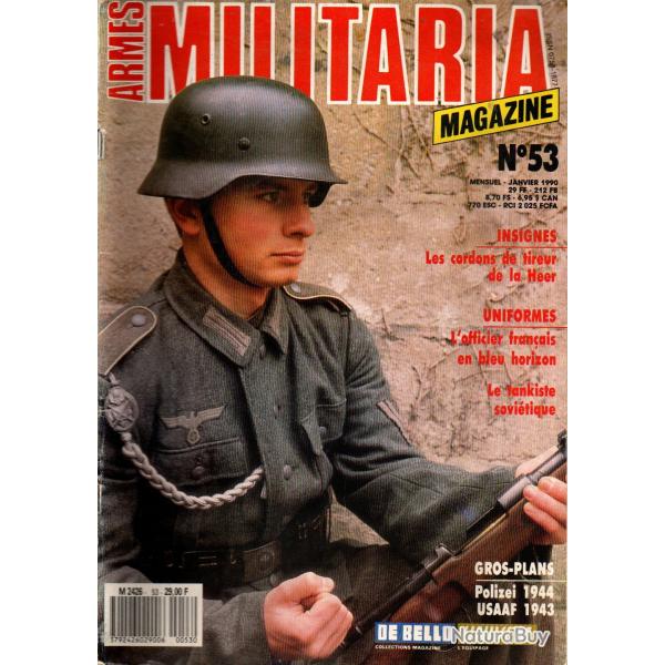 Militaria magazine 53 cordons de tireur germain, usaaf 1943 angleterre, tankiste sovi�tique 41-45