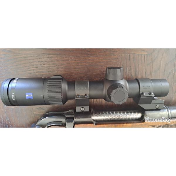 LUNETTE DE BATTUE ZEISS. CONQUEST V4. 1-4*24 + Montage fixe Weawer