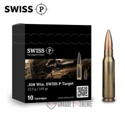 10 Cartouches SWISS P Cal 308 Win 168Gr Target HPBT