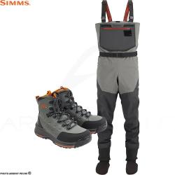 Pack waders SIMMS Freestone Smoke + chaussures feutre