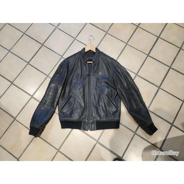 Blouson Cuir Noir Aviateur