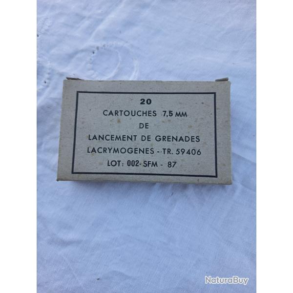 1 bo�te de 20 cartouches plastique vert fran�aises � blanc class�e D�i