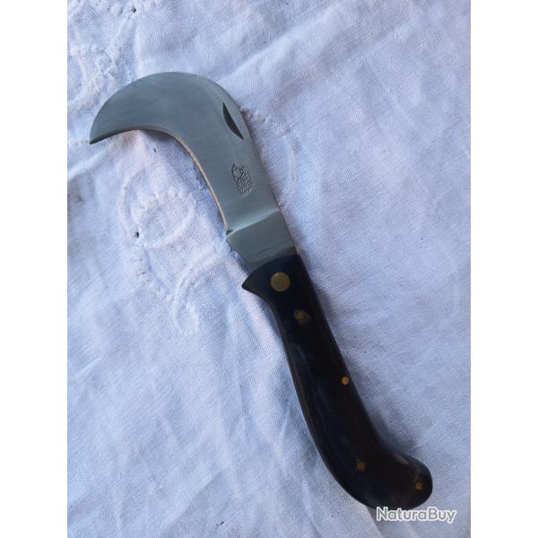 couteau serpette h�risson 18 cm manche corne noire