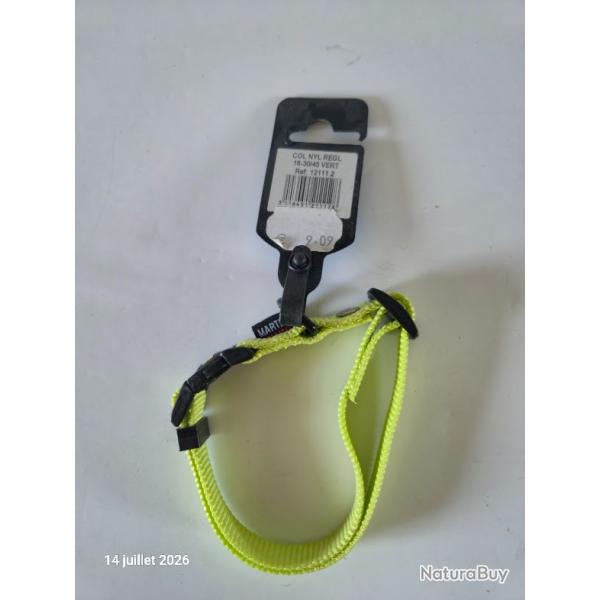 Collier nylon confort vert pomme pour chien de taille petite