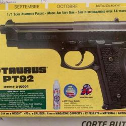 pistolet taurus airsoft gun 0,6 joules de cybergun KWC  ressort spring