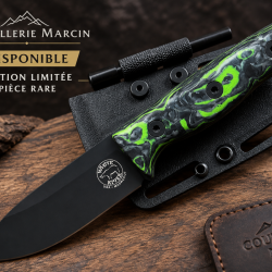 White River Ursus Cub Limited Carbon Magnacut - Couteau Outdoor Compact Premium avec &Eacute;tui Kydex & Fi