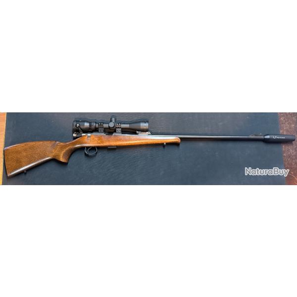 OCCASION CARABINE CZ 452 -2E ZKM CAL 22LR + LUNETTE HAWKE 3-9X40 + MODERATEUR DE SON FREYR & DEVIK