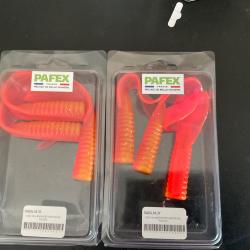 Lot de leurres souples PAFEX SASIL 16 cm coloris ORANGE/ CHARTREUSE
