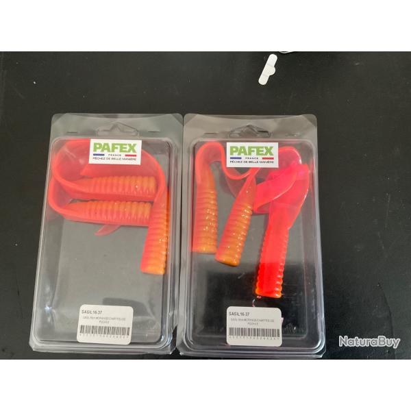 Lot de leurres souples PAFEX SASIL 16 cm coloris ORANGE/ CHARTREUSE