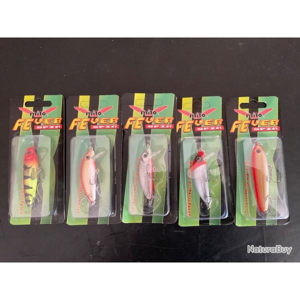 Lot de 5 leurres MILO divers coloris
