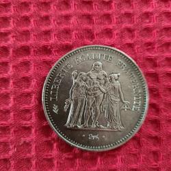 Pieces 50 f argent Hercule 1975