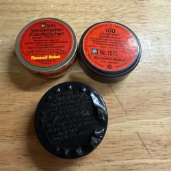 lot de 3 boites amorces poudre noire CVA N&deg;11 ET RWS 1075
