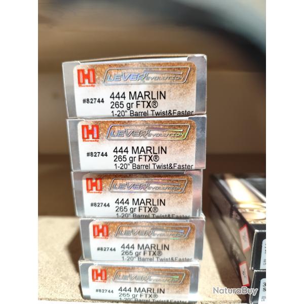 Hornady lever �volution FTX  444 marlin 265grs lot de 5 bo�tes a -30%