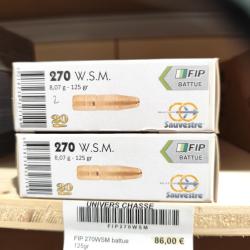 Sauvestre FIP Battue 270 WSM 125 grs lot de 2 boites neuves