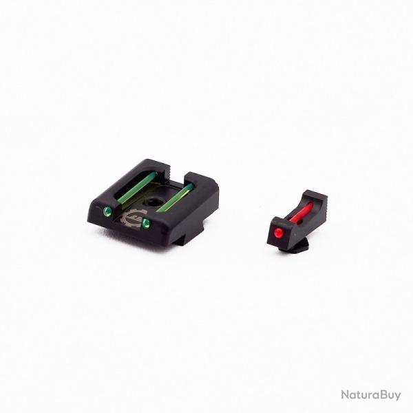 Eemann Tech - Cran de mire et viseur avec fibre optique pour Glock - diamteter 1,0 mm