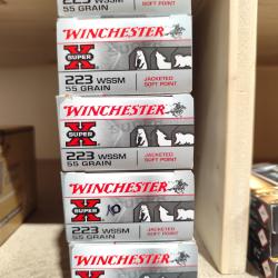 Winchester 223 WSSM 55 grs lot de 5 bo&icirc;tes