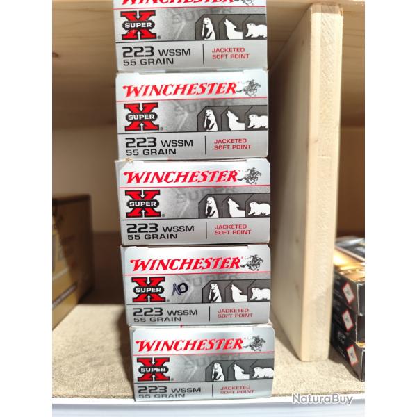 Winchester 223 WSSM 55 grs lot de 5 bo�tes