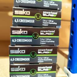 SAKO 6.5 creedmoor lot de 5 bo&icirc;tes 120grs expanding copper promo -30%