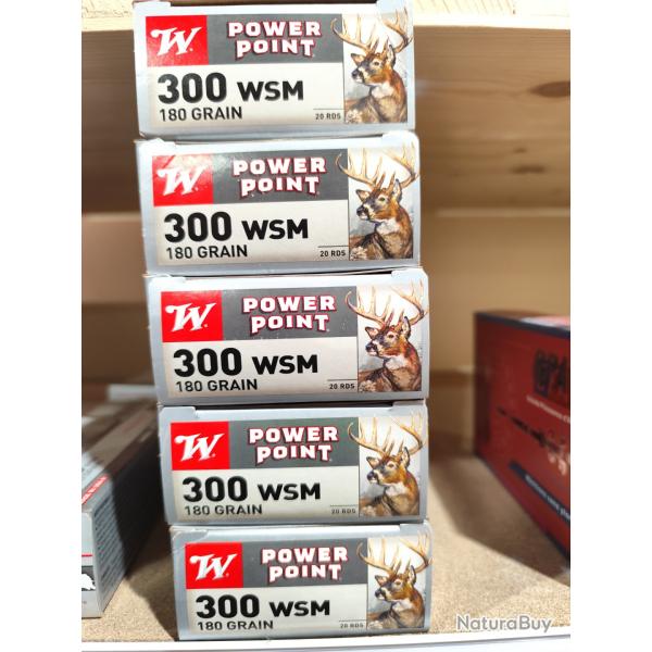 Winchester 300 WSM 180grs power point lot de 5 bo�tes promo