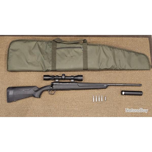 Savage Axis XP .222 Rem + Lunette Weaver 3-9x40 + Silencieux Schultz & Larsen + Housse + Accessoires