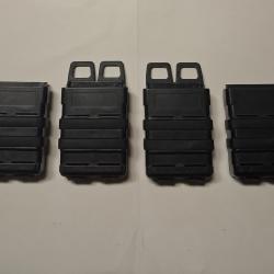 Lot de 4 porte-chargeurs doubles M4 / M16 Airsoft - Noir