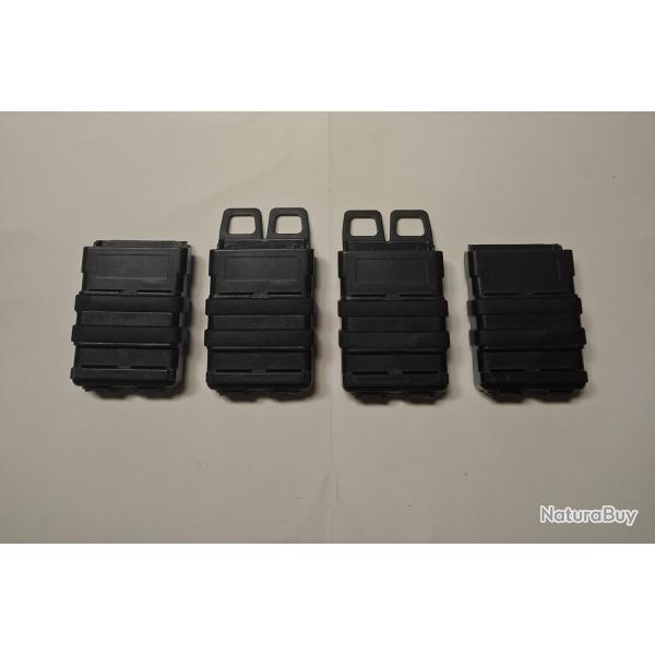 Lot de 4 porte-chargeurs doubles M4 / M16 Airsoft - Noir