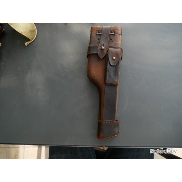 Etui crosse de MAUSER C96 militaire avec son holster en cuir d'origine