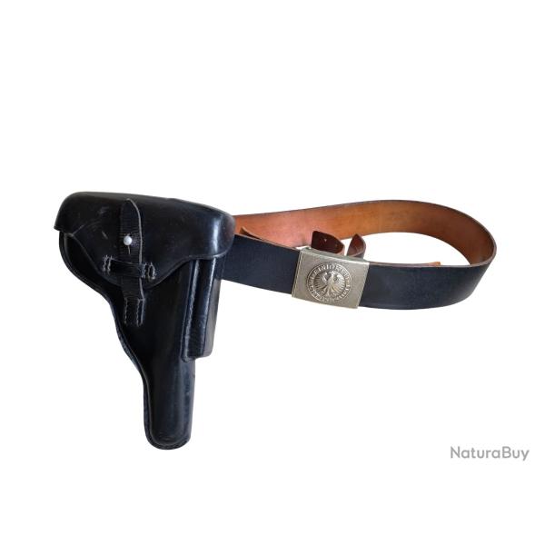 Etui Holster Luger P08+Ceinturon BUNDESHWEHR POLIZEI BundesGrenzSchutz apr�s guerre ann�es 1950-1960