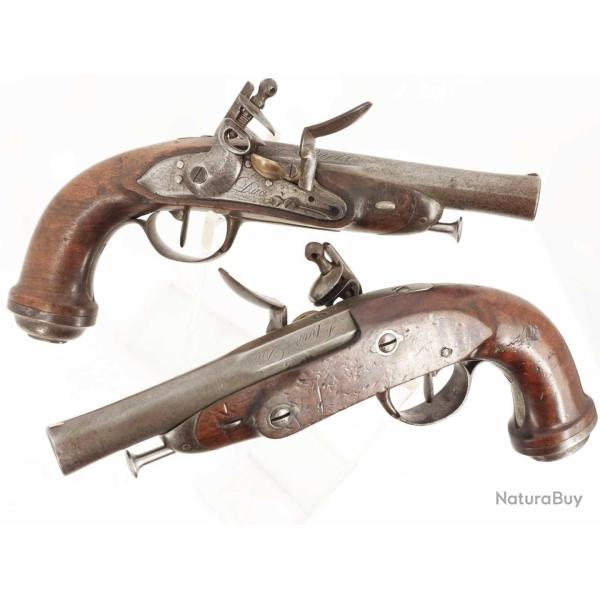 RARE PAIRE DE PISTOLETS DES L�GIONS DE GENDARMERIE DE LA GARDE IMP�RIALE SIGN� DUC � PARIS - FRANCE 
