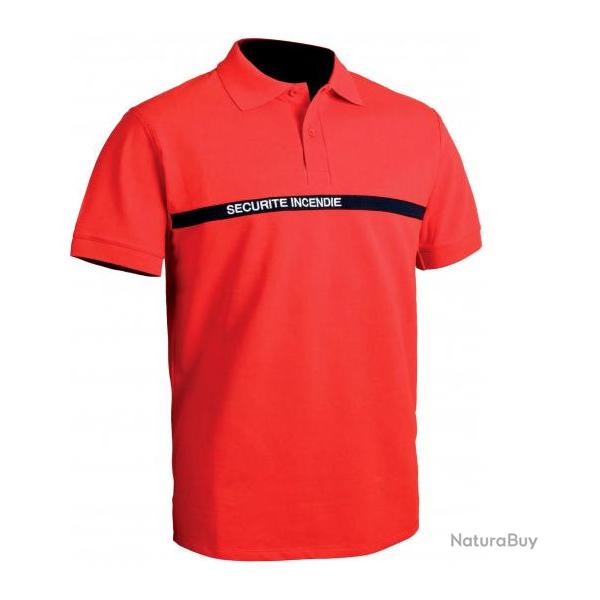 Polo SIAPP S�curit� Incendie Coton Bandes Bleu 4 XL