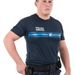 T shirt Police Municipale sport L Blanc