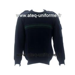 PULL LAINE BANDE VERTE Garde Champetre L