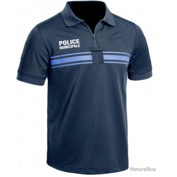 Polo manches courtes bleu marine Police Municipale A10 XS
