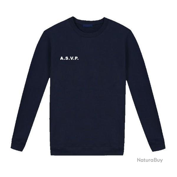 SWEAT BRODERIE ASVP UNI MARINE XL