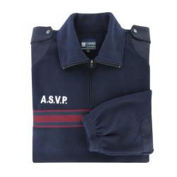 Pull Polaire ASVP bande Bordeaux XL