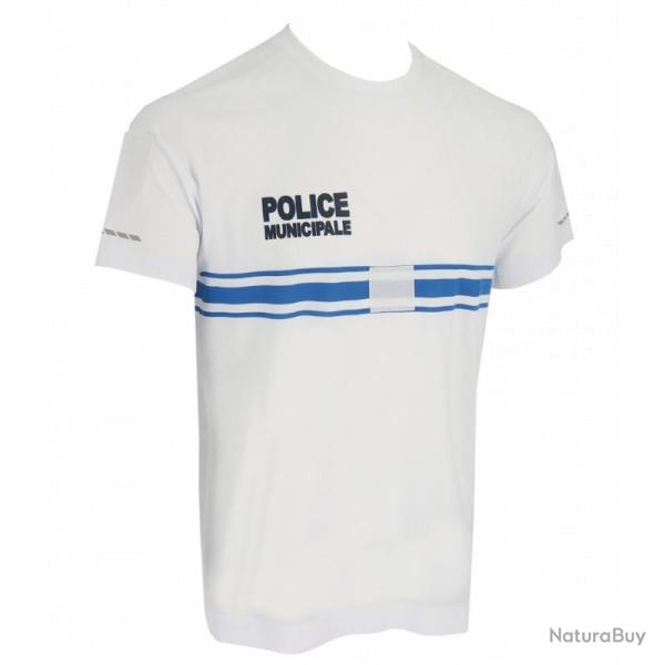T-shirt Blanc Police Municipale Coton XL