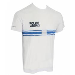 T-shirt Blanc Police Municipale Coton 2 XL