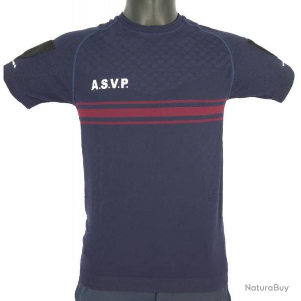 Tee-shirt ASVP AIRFLOW MC bandes bordeaux 3 XL
