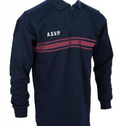 Polo sport ASVP Manches longues bandes bordeaux 4 XL ASVP