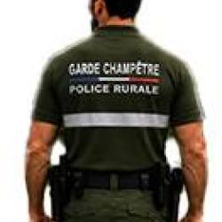 Polo manches courtes KAKI brod&eacute; Garde Champ&ecirc;tre / Police Rurale Conforme au d&eacute;cret 2023 XL